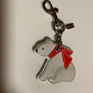 COACH leather polar bear keyfob